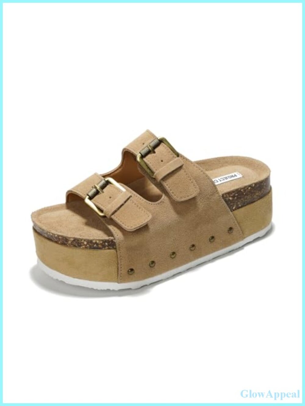 Genuine Suede Platform Wedge Sandals Women Chunky Buckle Slip-On